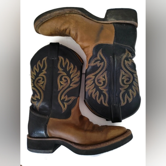 Justin Leather Cowboy BootsTekno Crepe Clean Inside! Mens Size 8.5 BWomen 9